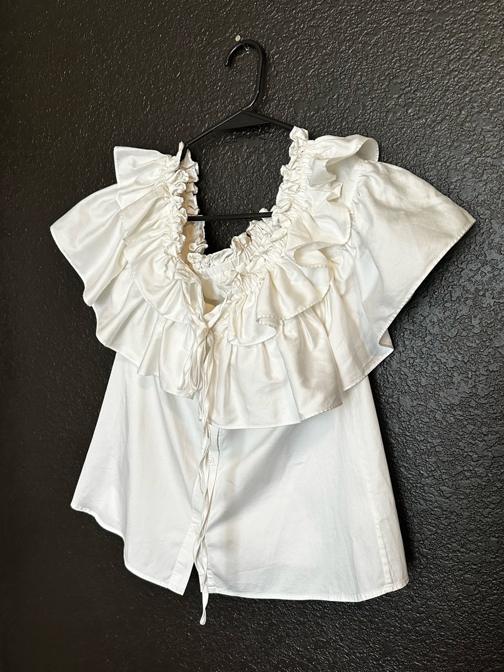 Opening Ceremony White Ruffled Off the Shoulder Boho Peasant Blouse size 2